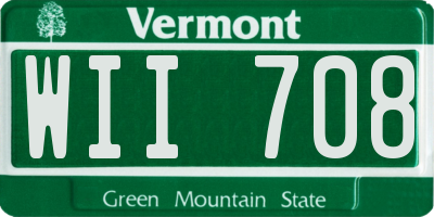 VT license plate WII708