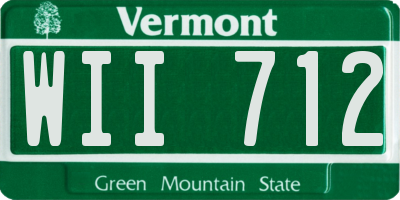 VT license plate WII712