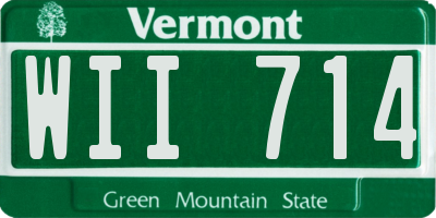 VT license plate WII714