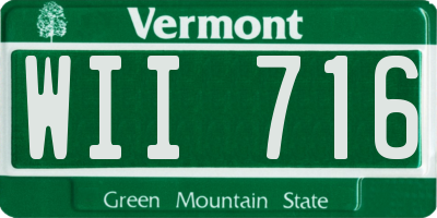 VT license plate WII716