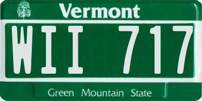 VT license plate WII717
