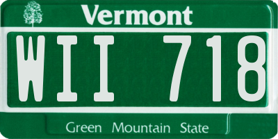VT license plate WII718
