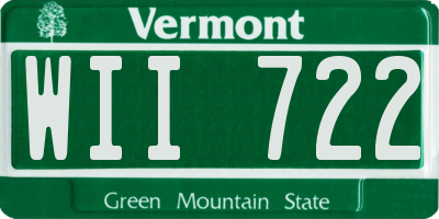 VT license plate WII722