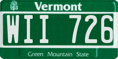 VT license plate WII726