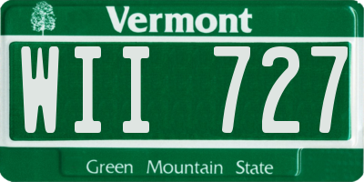 VT license plate WII727