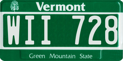 VT license plate WII728