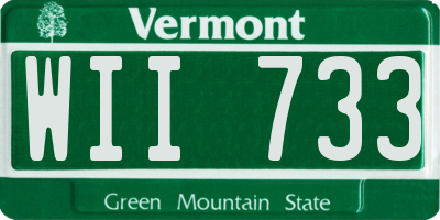 VT license plate WII733