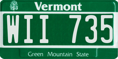 VT license plate WII735