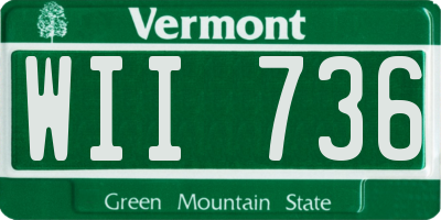 VT license plate WII736