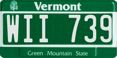VT license plate WII739