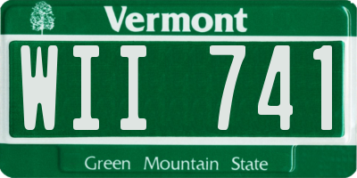 VT license plate WII741
