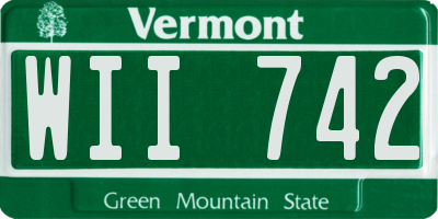VT license plate WII742