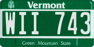 VT license plate WII743