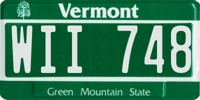 VT license plate WII748