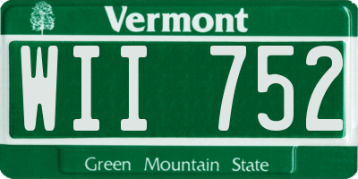VT license plate WII752