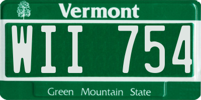 VT license plate WII754