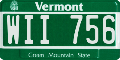 VT license plate WII756
