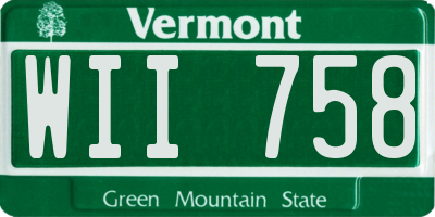 VT license plate WII758