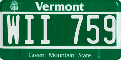VT license plate WII759
