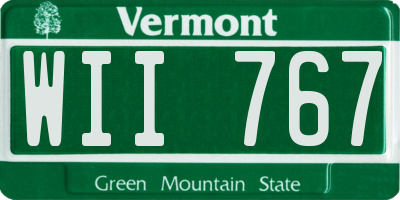VT license plate WII767