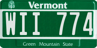 VT license plate WII774