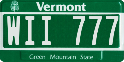 VT license plate WII777