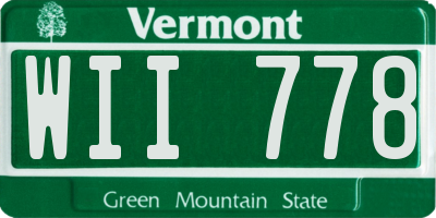 VT license plate WII778