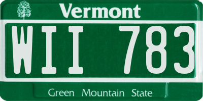 VT license plate WII783