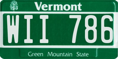 VT license plate WII786