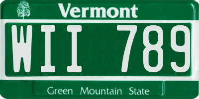 VT license plate WII789