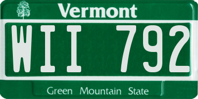 VT license plate WII792