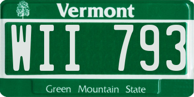 VT license plate WII793