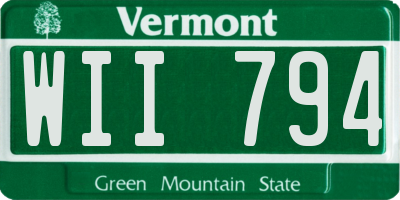 VT license plate WII794