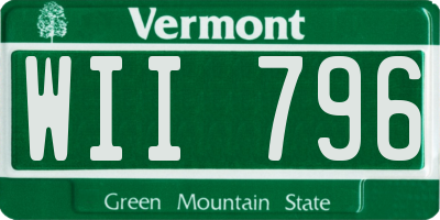 VT license plate WII796