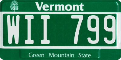 VT license plate WII799