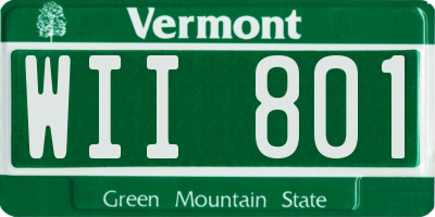 VT license plate WII801