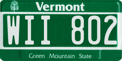 VT license plate WII802