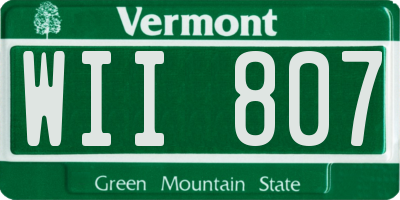 VT license plate WII807