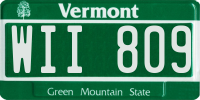 VT license plate WII809