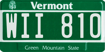 VT license plate WII810