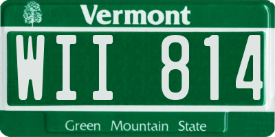 VT license plate WII814