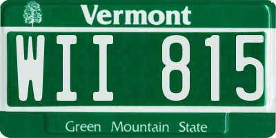 VT license plate WII815
