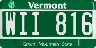 VT license plate WII816