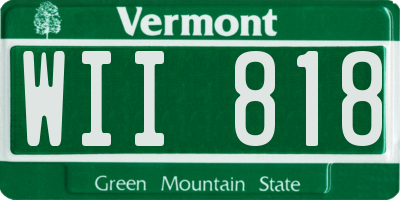 VT license plate WII818