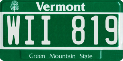 VT license plate WII819