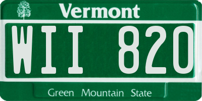 VT license plate WII820