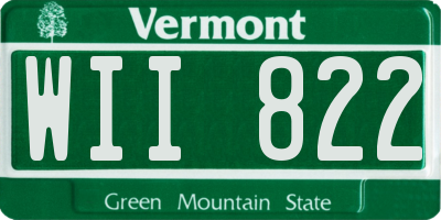 VT license plate WII822