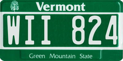 VT license plate WII824