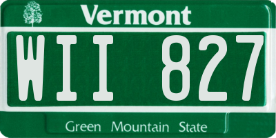 VT license plate WII827