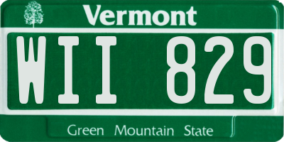 VT license plate WII829